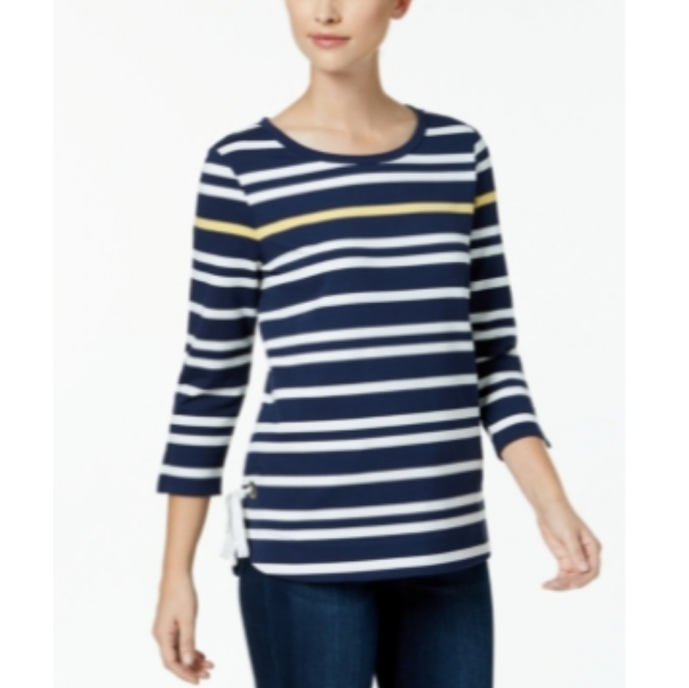 Charter Club Striped Hi-Low Top Sz XXL